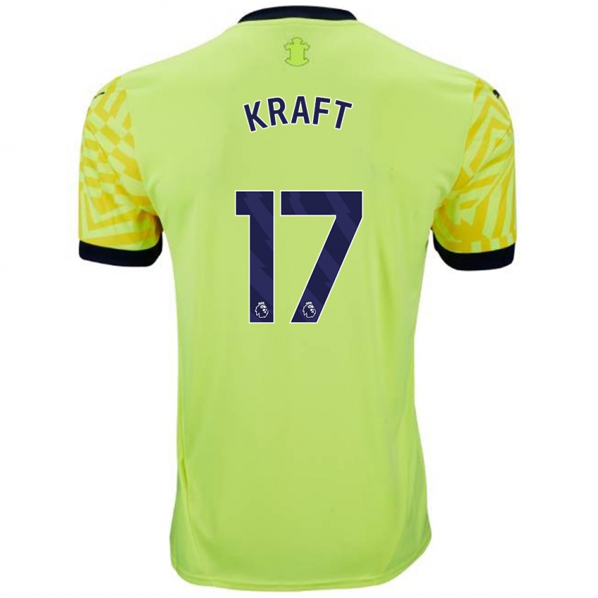 Børn Emily Kraft #17 Gul Udebane Spillertrøjer 2024/25 Trøje T-Shirt