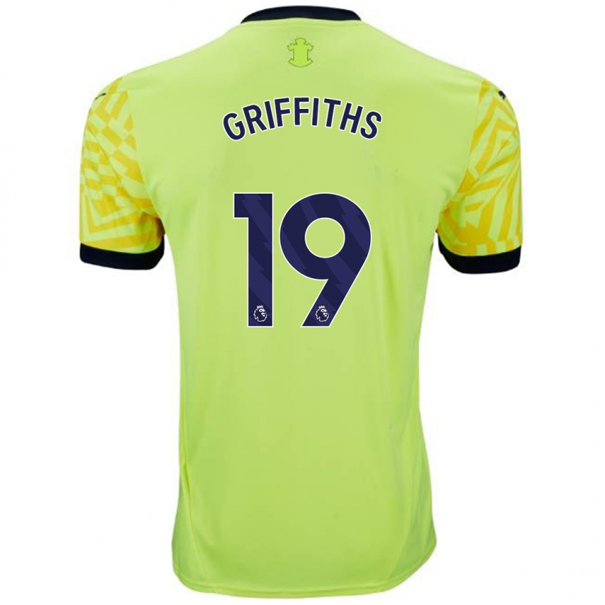 Børn Alice Griffiths #19 Gul Udebane Spillertrøjer 2024/25 Trøje T-Shirt