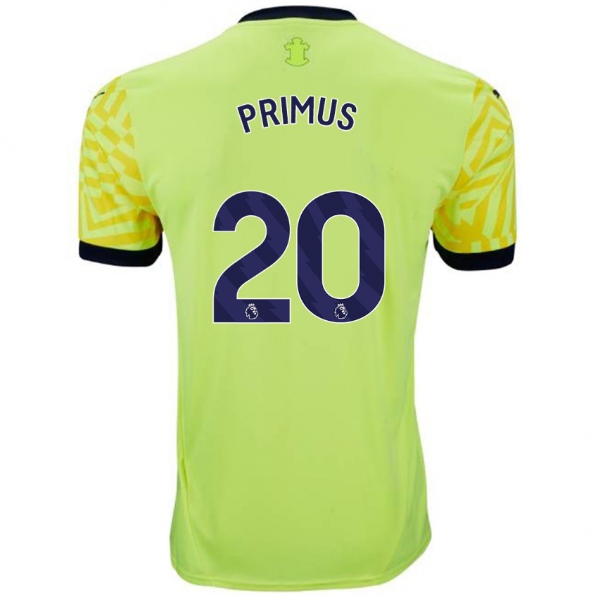 Børn Atlanta Primus #20 Gul Udebane Spillertrøjer 2024/25 Trøje T-Shirt