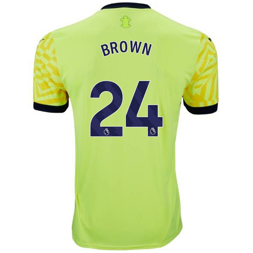 Børn Rachel Brown #24 Gul Udebane Spillertrøjer 2024/25 Trøje T-Shirt