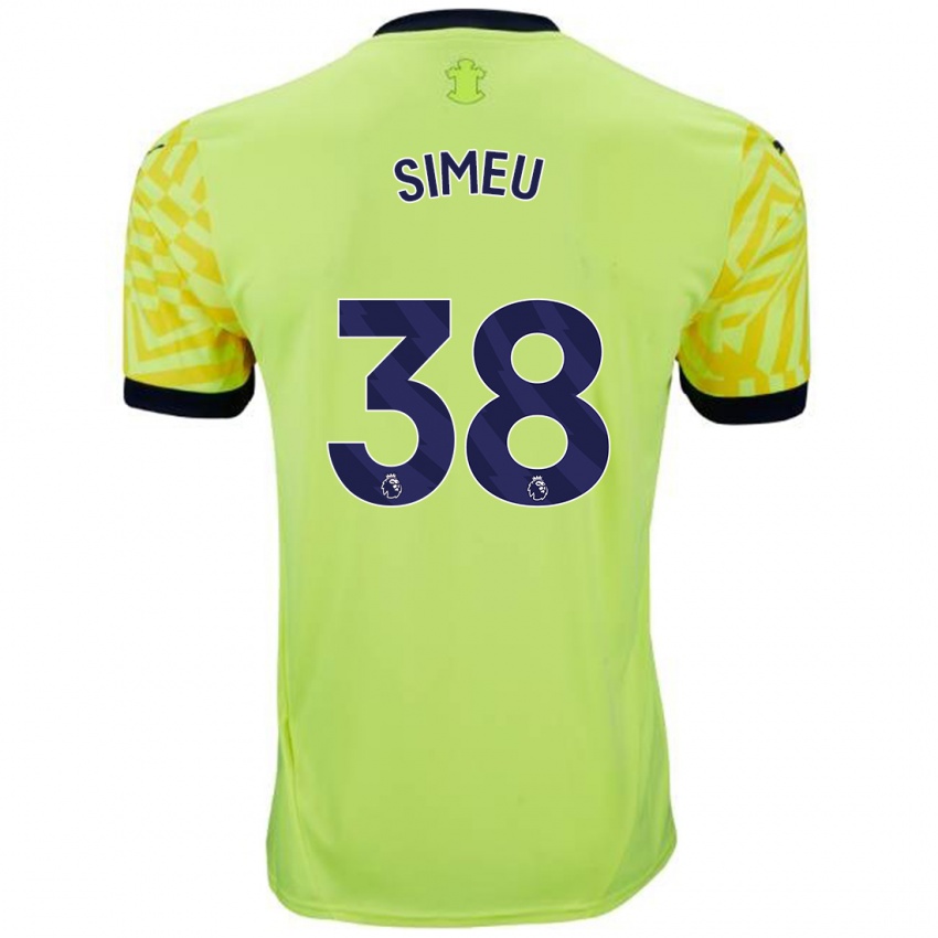 Børn Dynel Simeu #38 Gul Udebane Spillertrøjer 2024/25 Trøje T-Shirt