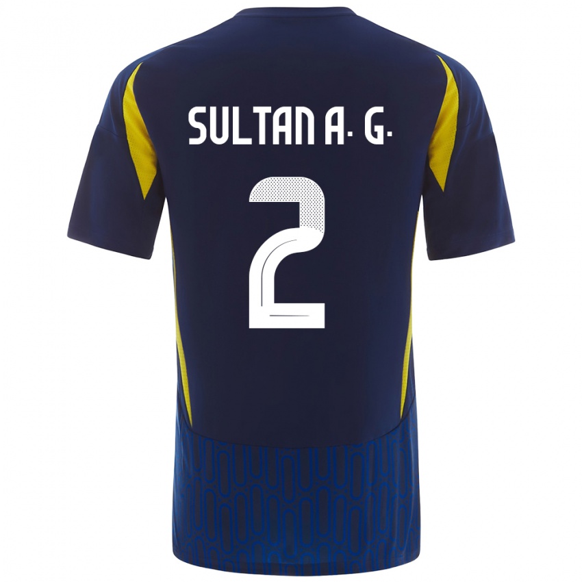 Børn Sultan Al-Ghannam #2 Blå Gul Udebane Spillertrøjer 2024/25 Trøje T-Shirt