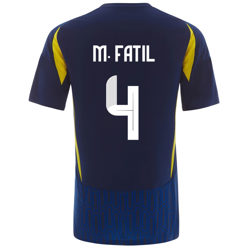 Børn Mohammed Al-Fatil #4 Blå Gul Udebane Spillertrøjer 2024/25 Trøje T-Shirt