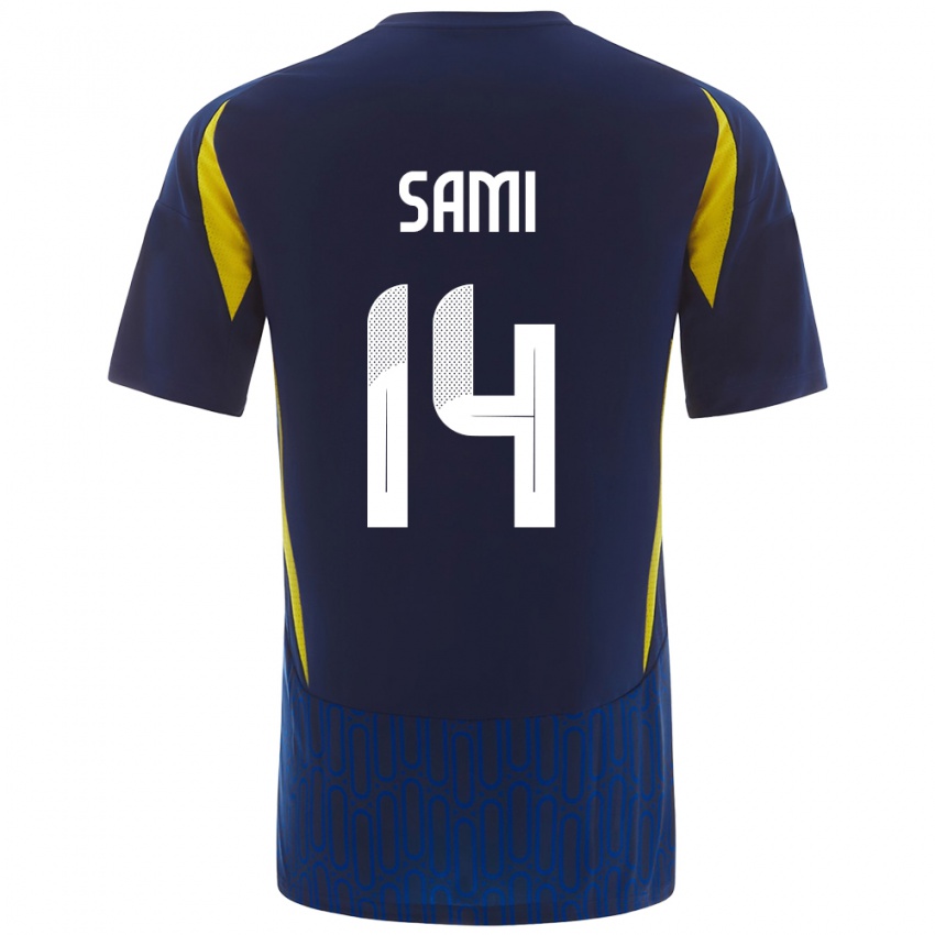 Børn Sami Al-Najei #14 Blå Gul Udebane Spillertrøjer 2024/25 Trøje T-Shirt