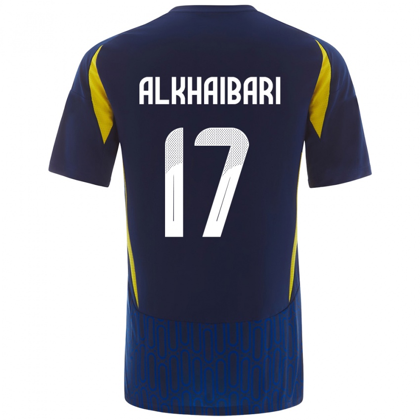 Børn Abdullah Al-Khaibari #17 Blå Gul Udebane Spillertrøjer 2024/25 Trøje T-Shirt