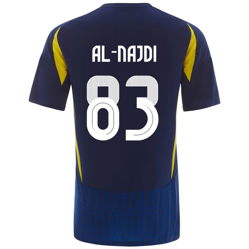 Børn Salem Al-Najdi #83 Blå Gul Udebane Spillertrøjer 2024/25 Trøje T-Shirt