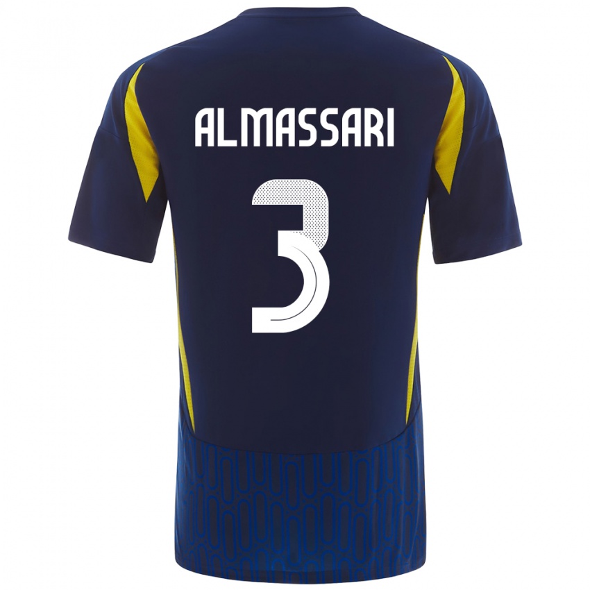 Børn Wadha Almassari #3 Blå Gul Udebane Spillertrøjer 2024/25 Trøje T-Shirt