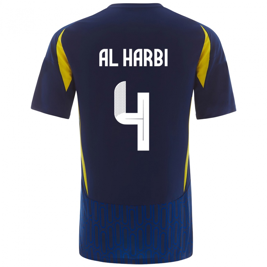 Børn Fay Al-Harbi #4 Blå Gul Udebane Spillertrøjer 2024/25 Trøje T-Shirt