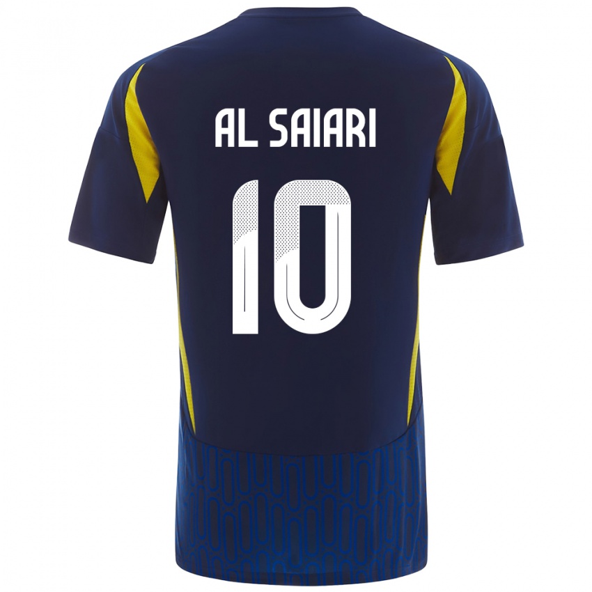 Børn Mubarkh Al-Saiari #10 Blå Gul Udebane Spillertrøjer 2024/25 Trøje T-Shirt