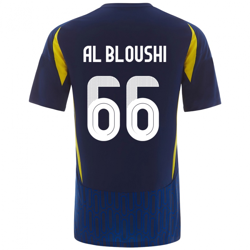 Børn Reem Al-Bloushi #66 Blå Gul Udebane Spillertrøjer 2024/25 Trøje T-Shirt