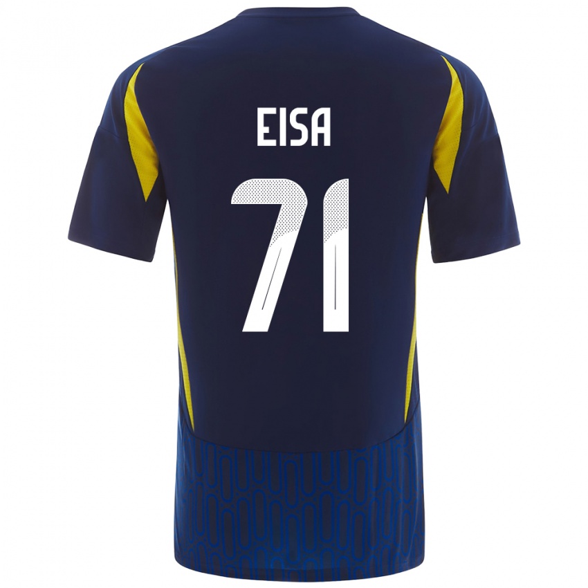 Børn Bayan Eisa #71 Blå Gul Udebane Spillertrøjer 2024/25 Trøje T-Shirt