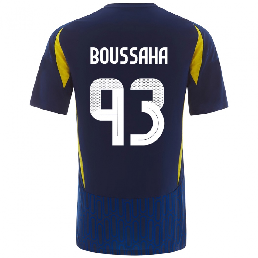 Børn Lina Boussaha #93 Blå Gul Udebane Spillertrøjer 2024/25 Trøje T-Shirt