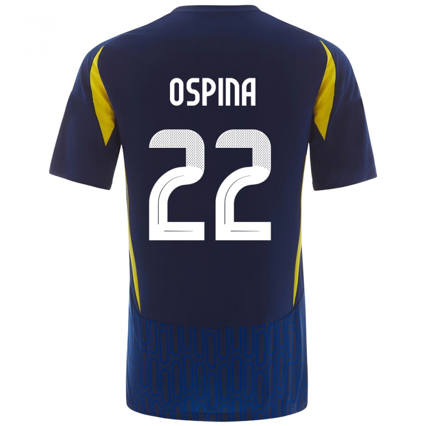 Børn David Ospina #22 Blå Gul Udebane Spillertrøjer 2024/25 Trøje T-Shirt