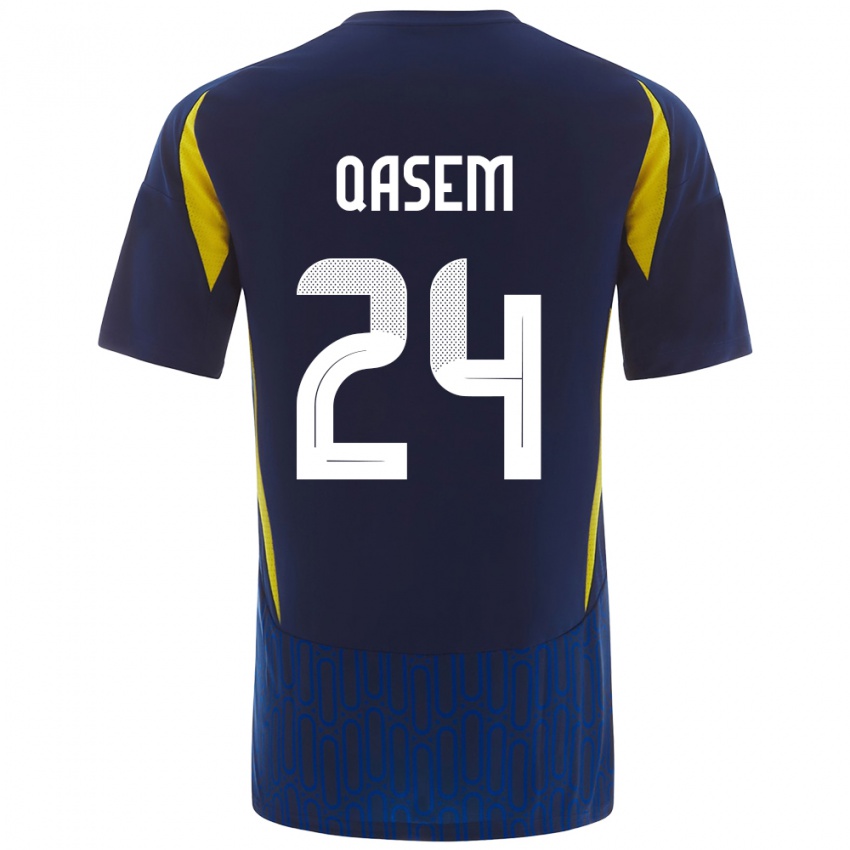 Børn Mohammed Qasem #24 Blå Gul Udebane Spillertrøjer 2024/25 Trøje T-Shirt