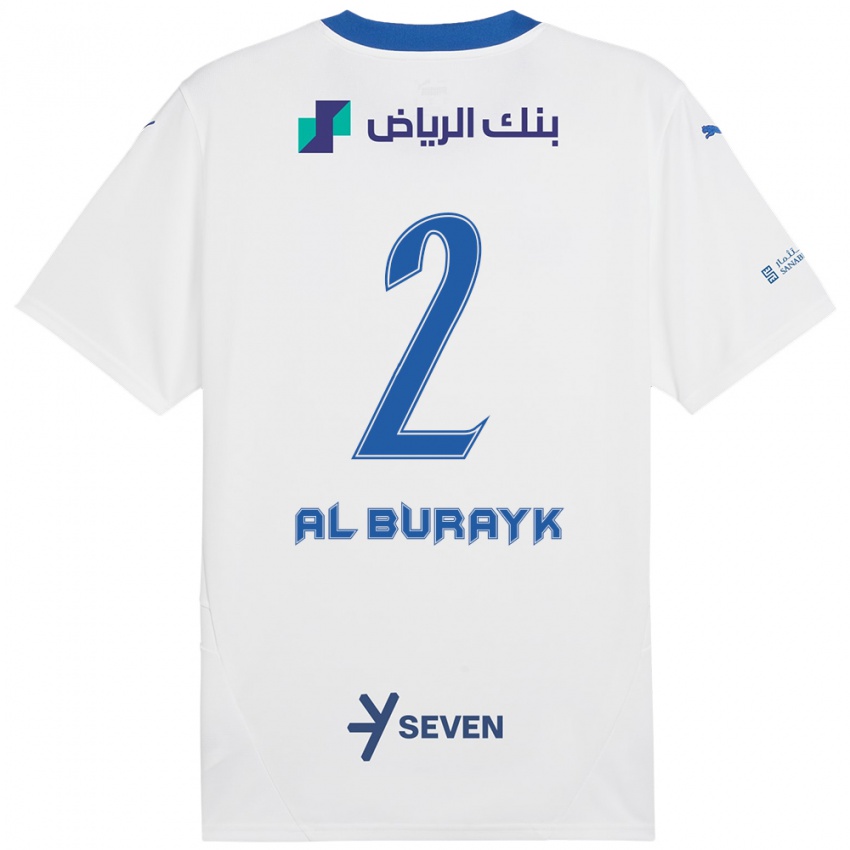 Børn Mohammed Al-Burayk #2 Hvid Blå Udebane Spillertrøjer 2024/25 Trøje T-Shirt