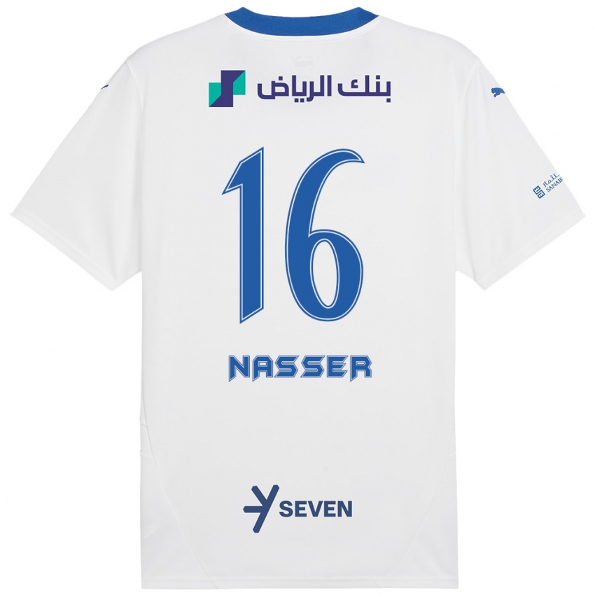 Børn Nasser Al-Dawsari #16 Hvid Blå Udebane Spillertrøjer 2024/25 Trøje T-Shirt