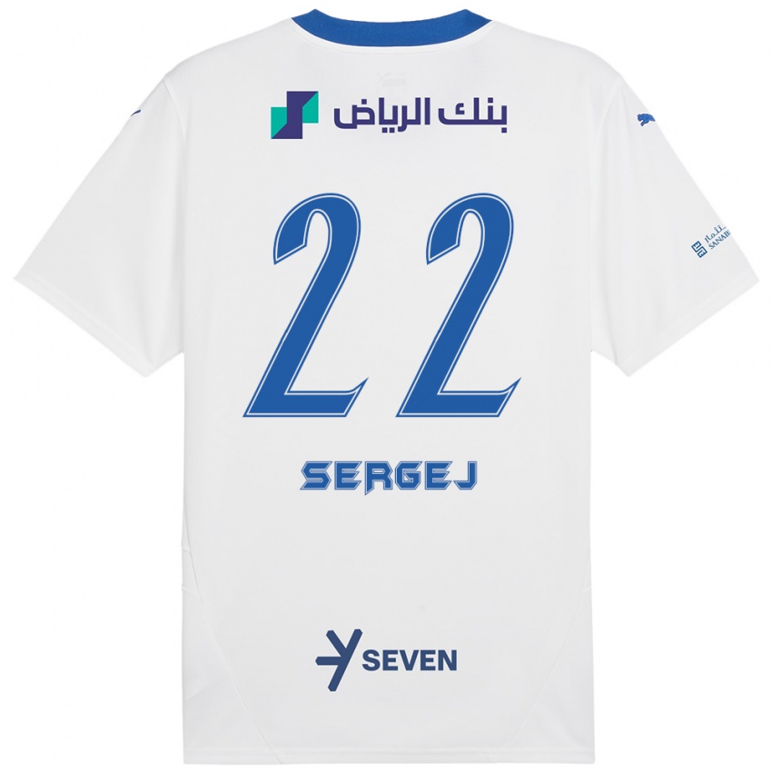 Børn Sergej Milinkovic-Savic #22 Hvid Blå Udebane Spillertrøjer 2024/25 Trøje T-Shirt