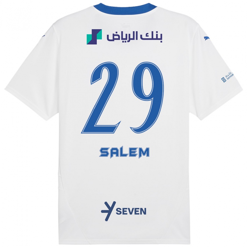 Børn Salem Al-Dawsari #29 Hvid Blå Udebane Spillertrøjer 2024/25 Trøje T-Shirt