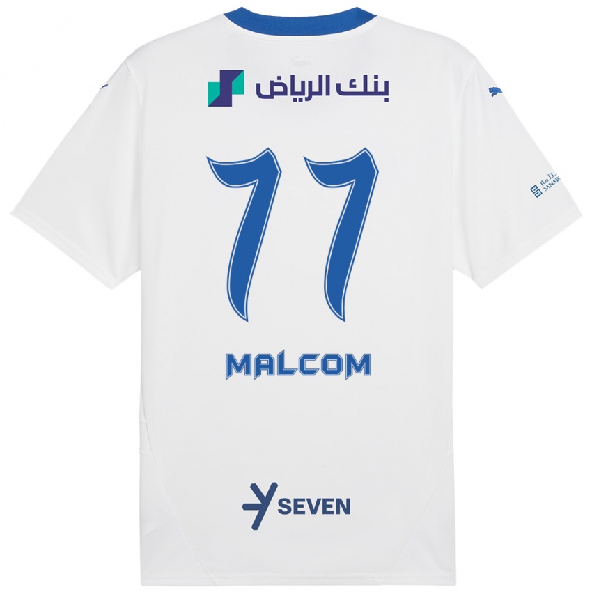 Børn Malcom #77 Hvid Blå Udebane Spillertrøjer 2024/25 Trøje T-Shirt