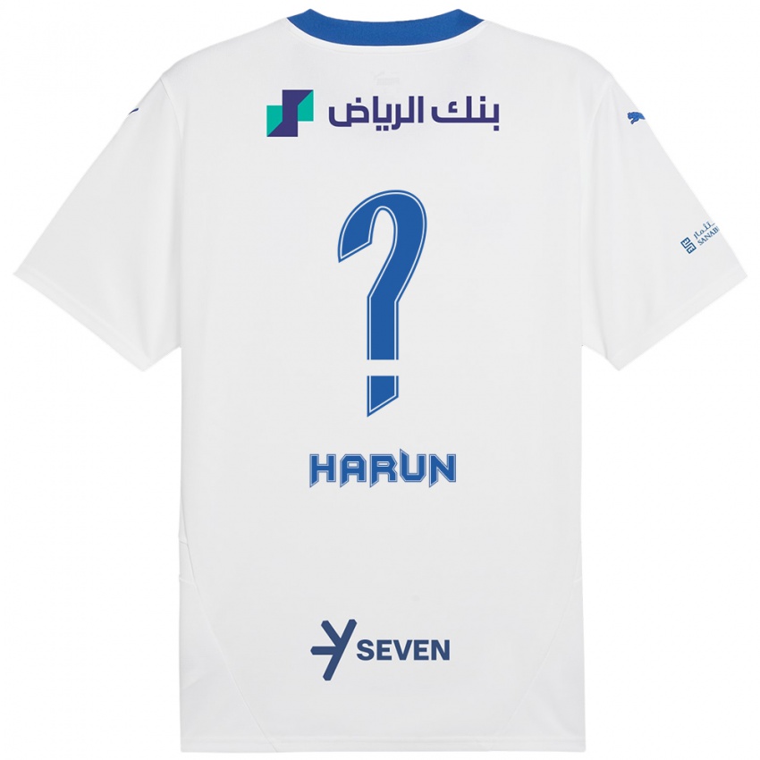 Børn Saud Harun #0 Hvid Blå Udebane Spillertrøjer 2024/25 Trøje T-Shirt