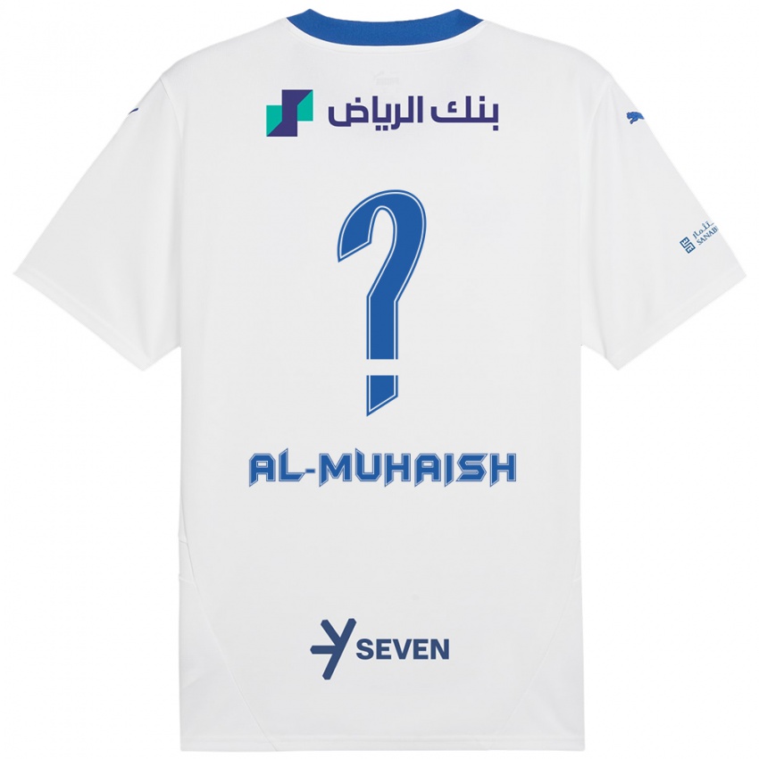 Børn Mohammed Al-Muhaish #0 Hvid Blå Udebane Spillertrøjer 2024/25 Trøje T-Shirt