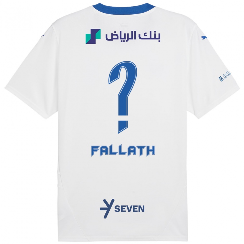 Børn Fahad Fallath #0 Hvid Blå Udebane Spillertrøjer 2024/25 Trøje T-Shirt