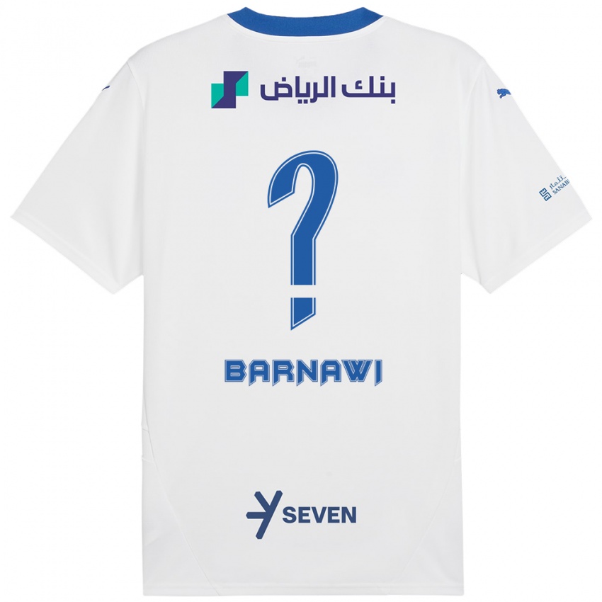 Børn Abdulsalam Barnawi #0 Hvid Blå Udebane Spillertrøjer 2024/25 Trøje T-Shirt