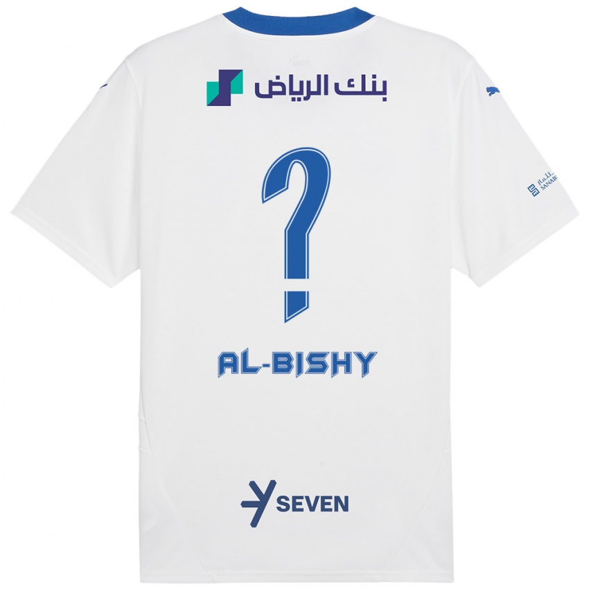 Børn Bder Abdulaziz Al-Bishy #0 Hvid Blå Udebane Spillertrøjer 2024/25 Trøje T-Shirt