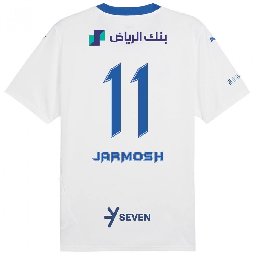 Børn Abdulaziz Jarmosh #11 Hvid Blå Udebane Spillertrøjer 2024/25 Trøje T-Shirt