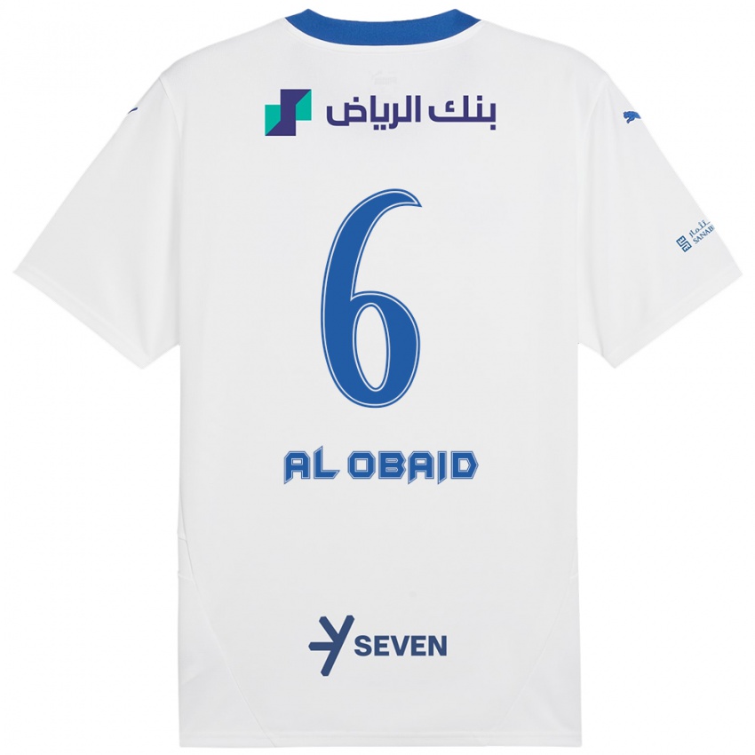 Børn Lulu Al-Obaid #6 Hvid Blå Udebane Spillertrøjer 2024/25 Trøje T-Shirt