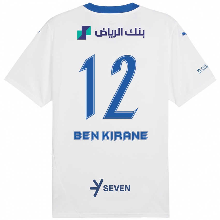 Børn Mariam Ben Kirane #12 Hvid Blå Udebane Spillertrøjer 2024/25 Trøje T-Shirt