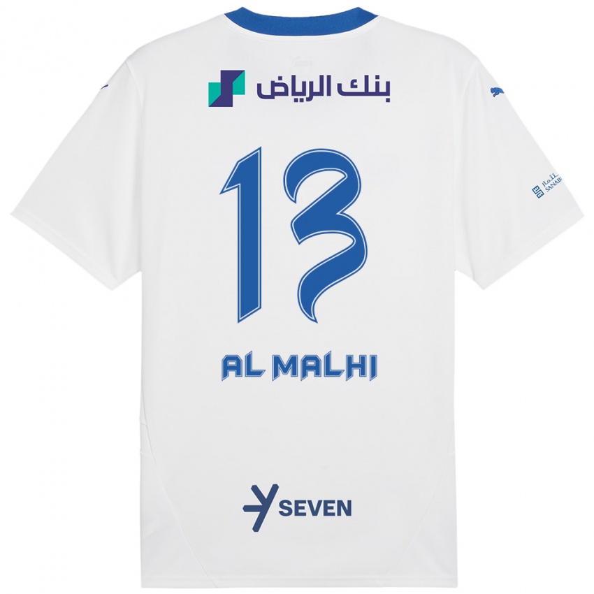 Børn Al Muhra Al-Malhi #13 Hvid Blå Udebane Spillertrøjer 2024/25 Trøje T-Shirt