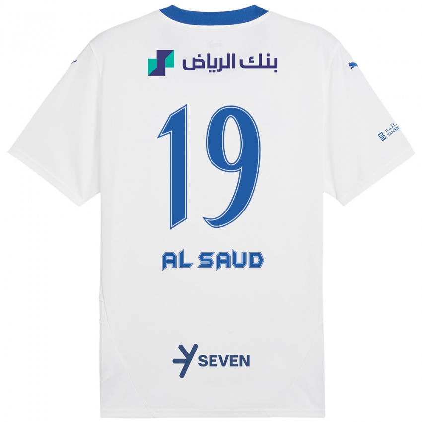 Børn Manal Al Saud #19 Hvid Blå Udebane Spillertrøjer 2024/25 Trøje T-Shirt