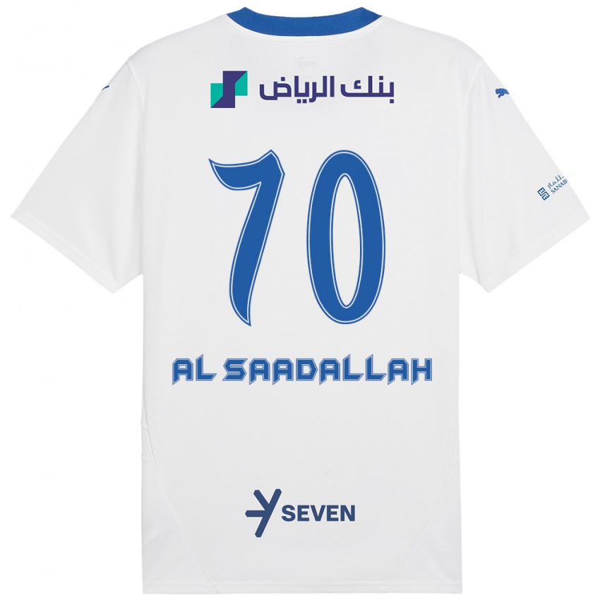 Børn Hessa Al-Saadallah #70 Hvid Blå Udebane Spillertrøjer 2024/25 Trøje T-Shirt