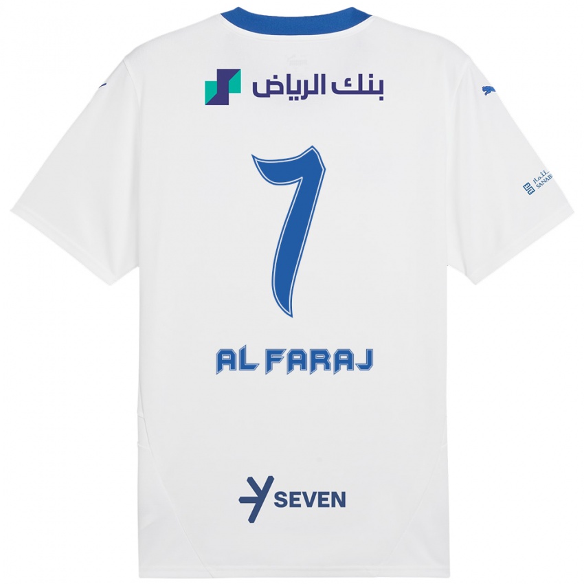 Børn Salman Al-Faraj #7 Hvid Blå Udebane Spillertrøjer 2024/25 Trøje T-Shirt