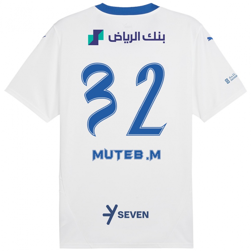 Børn Muteb Al-Mufarrij #32 Hvid Blå Udebane Spillertrøjer 2024/25 Trøje T-Shirt