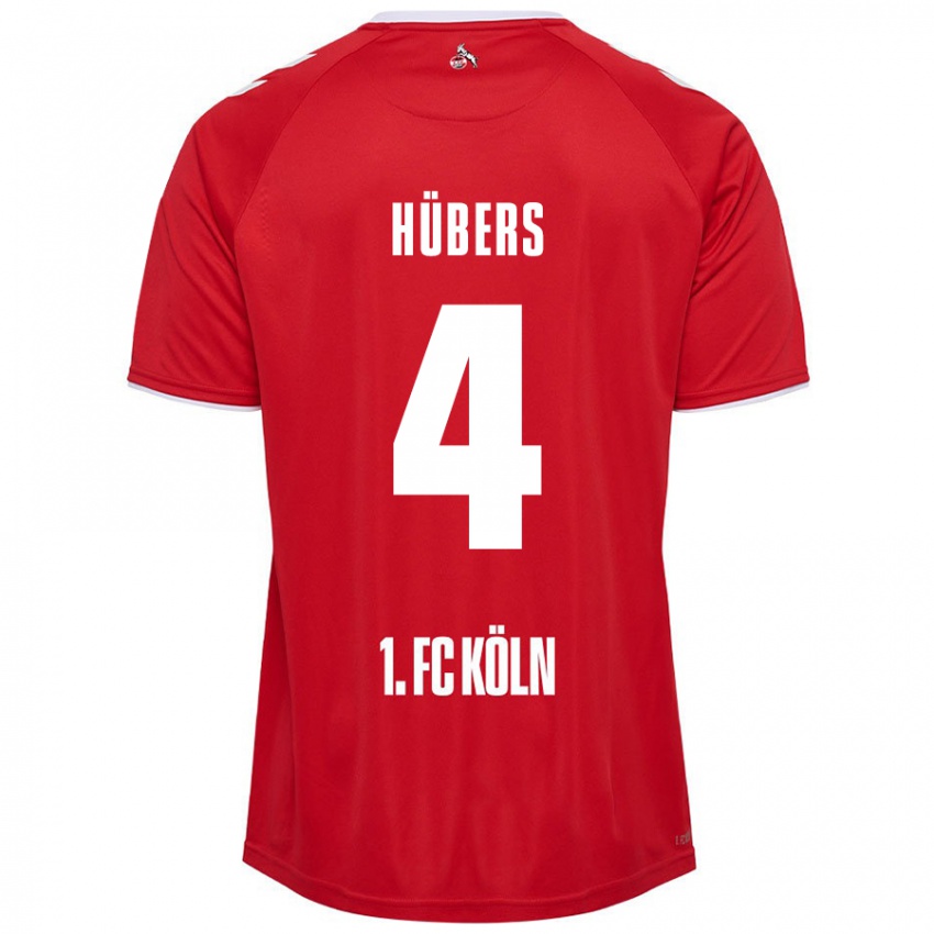 Børn Timo Hübers #4 Rød Hvid Udebane Spillertrøjer 2024/25 Trøje T-Shirt