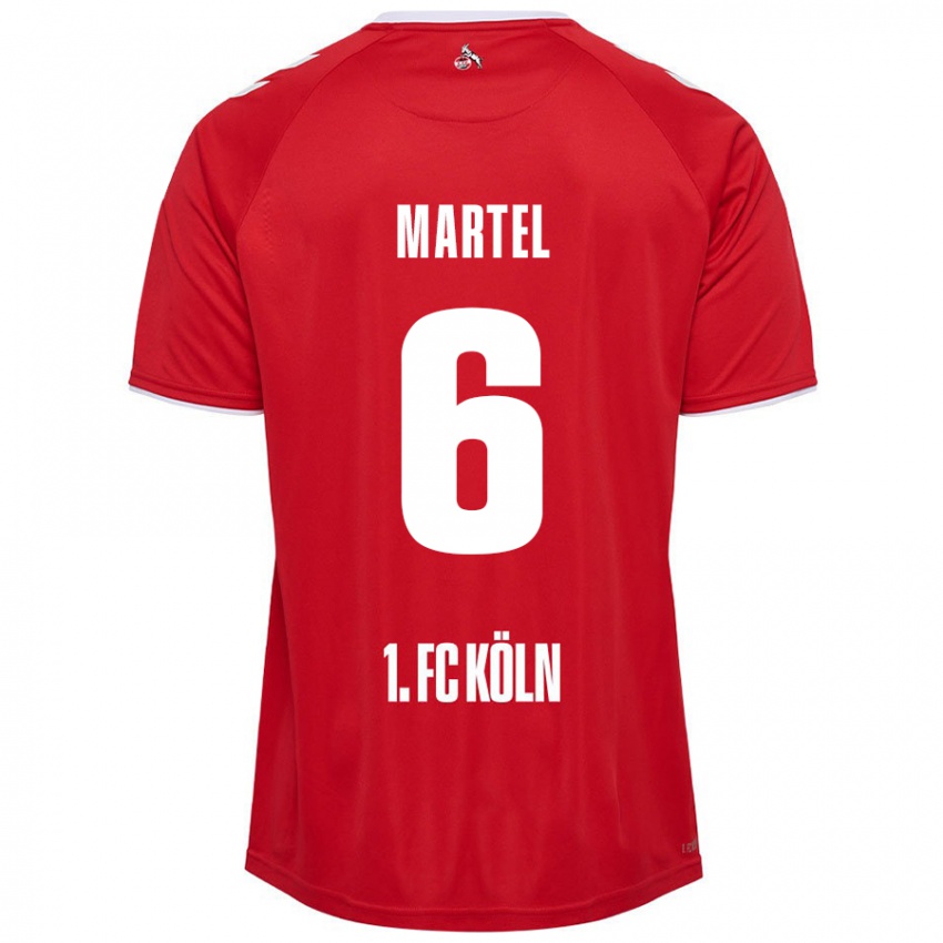 Børn Eric Martel #6 Rød Hvid Udebane Spillertrøjer 2024/25 Trøje T-Shirt