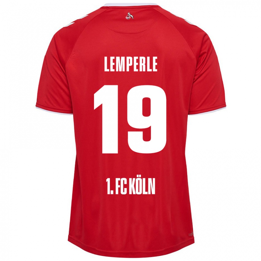 Børn Tim Lemperle #19 Rød Hvid Udebane Spillertrøjer 2024/25 Trøje T-Shirt