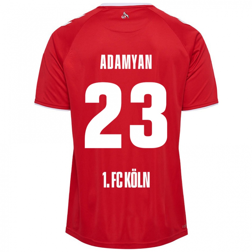 Børn Sargis Adamyan #23 Rød Hvid Udebane Spillertrøjer 2024/25 Trøje T-Shirt