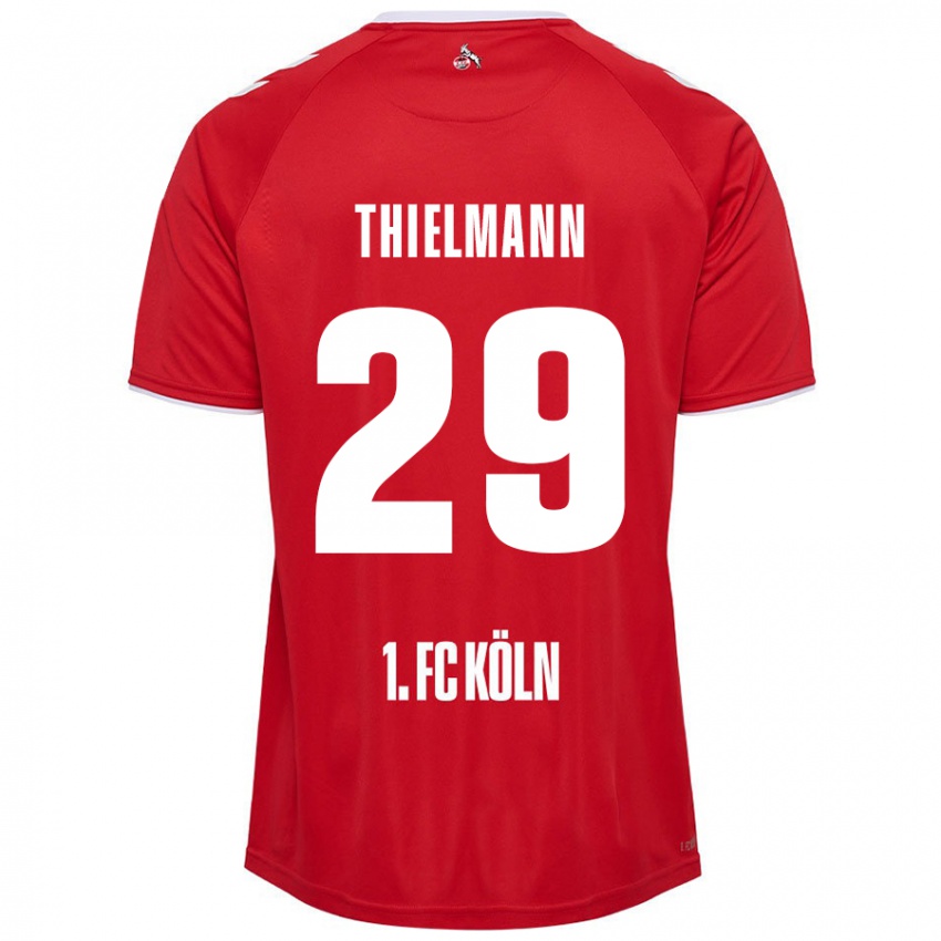 Børn Jan Thielmann #29 Rød Hvid Udebane Spillertrøjer 2024/25 Trøje T-Shirt