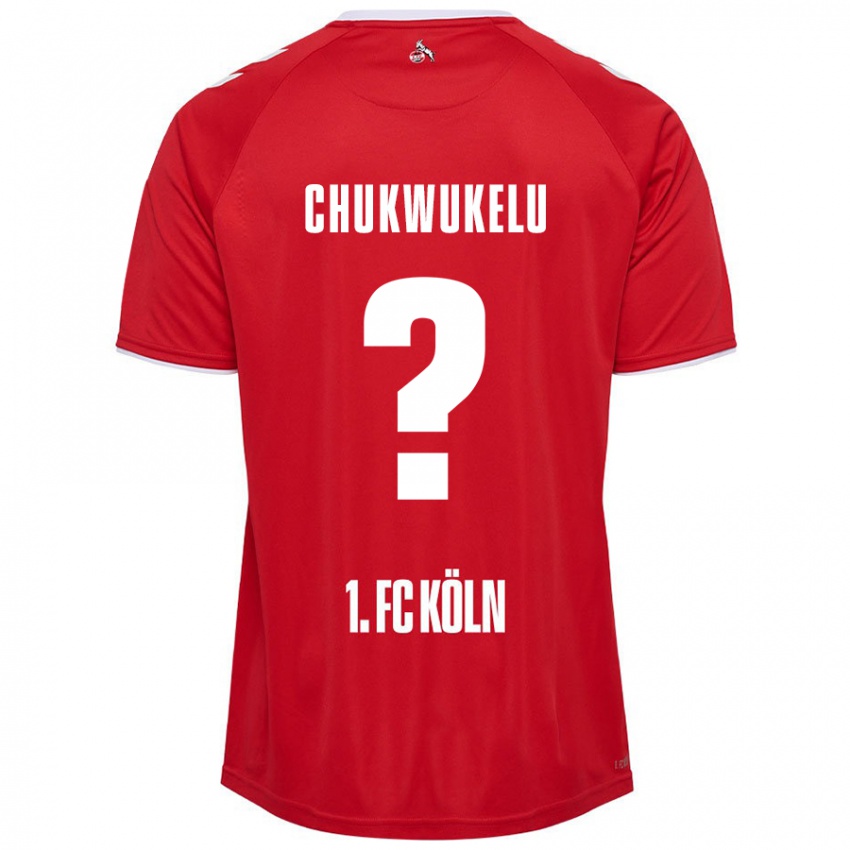 Børn Chinedu Chukwukelu #0 Rød Hvid Udebane Spillertrøjer 2024/25 Trøje T-Shirt