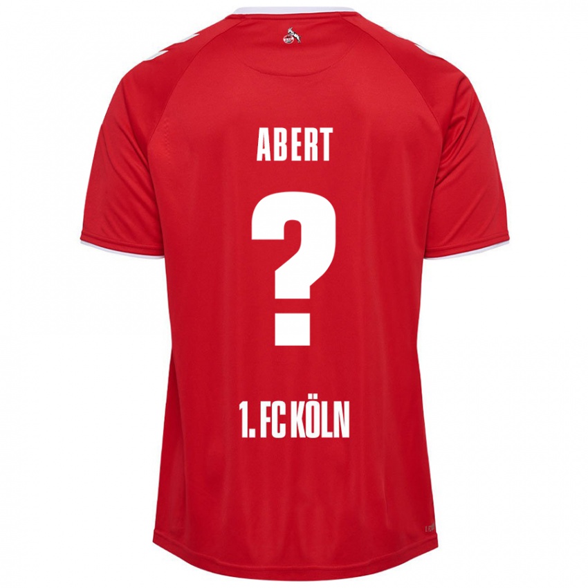 Børn Niklas Abert #0 Rød Hvid Udebane Spillertrøjer 2024/25 Trøje T-Shirt