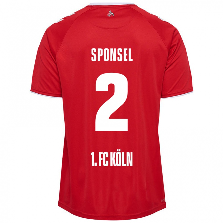 Børn Meiko Sponsel #2 Rød Hvid Udebane Spillertrøjer 2024/25 Trøje T-Shirt