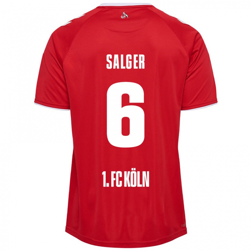 Børn Stephan Salger #6 Rød Hvid Udebane Spillertrøjer 2024/25 Trøje T-Shirt