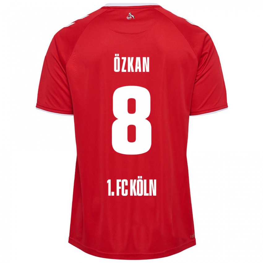 Børn Mikail Özkan #8 Rød Hvid Udebane Spillertrøjer 2024/25 Trøje T-Shirt