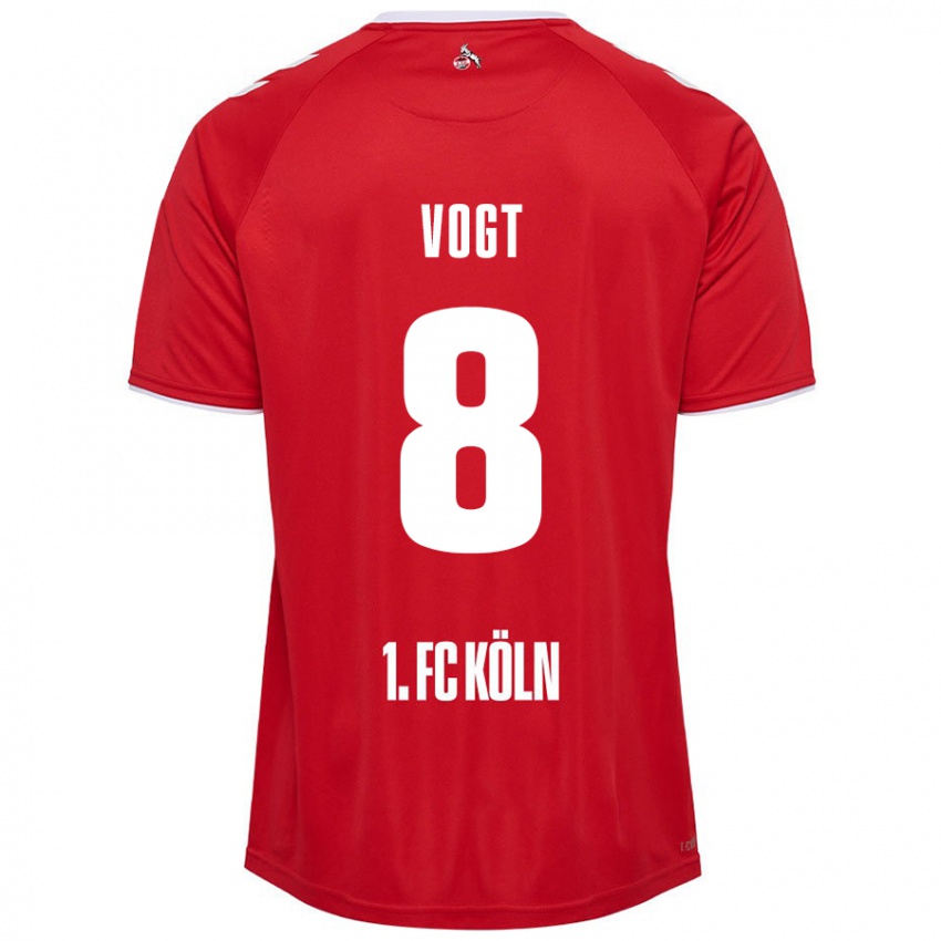 Børn Laura Vogt #8 Rød Hvid Udebane Spillertrøjer 2024/25 Trøje T-Shirt