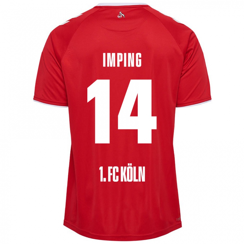 Børn Carlotta Imping #14 Rød Hvid Udebane Spillertrøjer 2024/25 Trøje T-Shirt