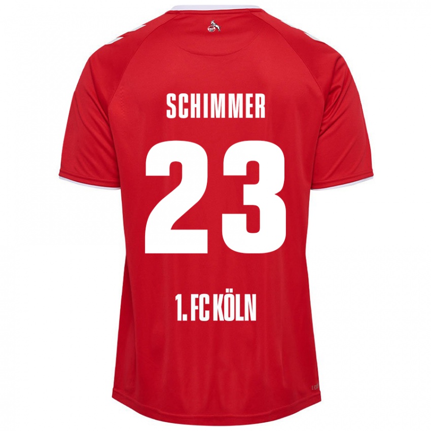 Børn Marleen Schimmer #23 Rød Hvid Udebane Spillertrøjer 2024/25 Trøje T-Shirt