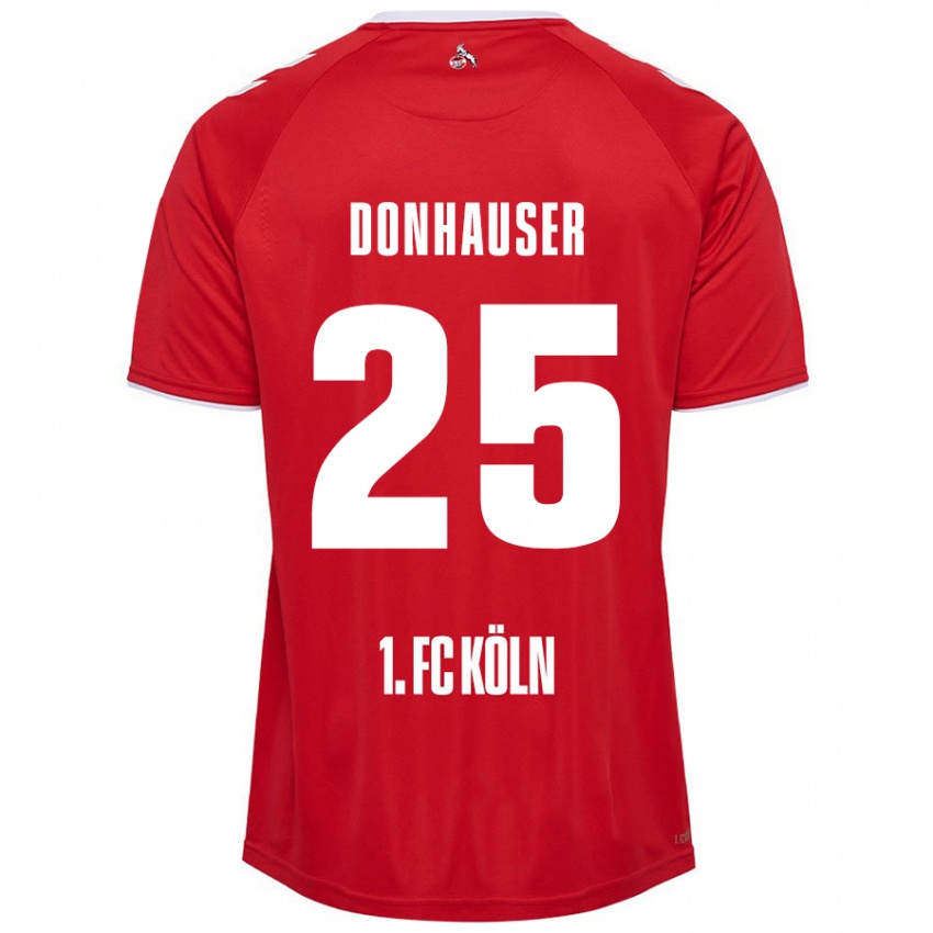 Børn Laura Donhauser #25 Rød Hvid Udebane Spillertrøjer 2024/25 Trøje T-Shirt